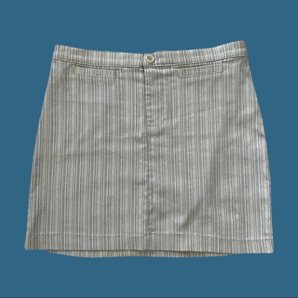 90s striped mini skirt ~